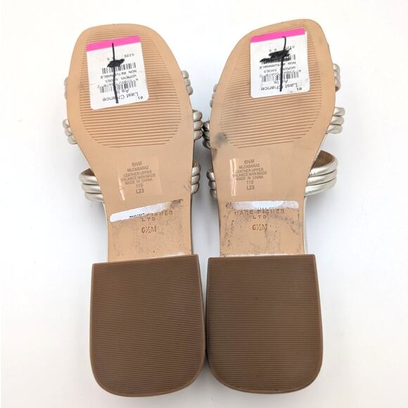 Marc Fisher LTD Casara Slide Sandal Women's Square Toe Gold Size US6.5M EU37 - Picture 8 of 10